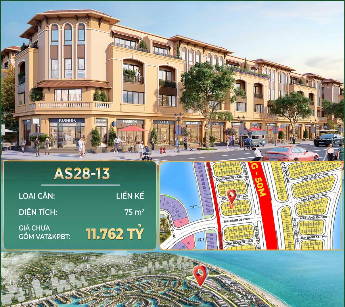 Bán Liền Kề AS28-13 Vịnh Ngọc Vinhomes Green Paradise Cần Giờ