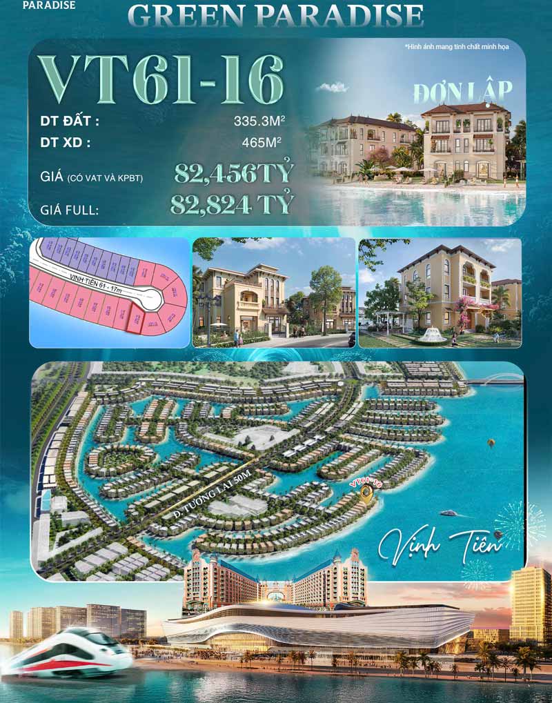 Bán Biệt Thự Đơn Lập VT61-16 Vịnh Tiên Vinhomes Cần Giờ