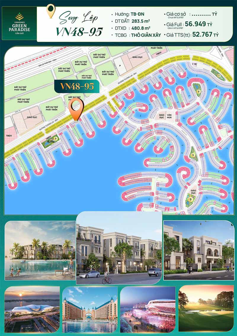Bán Biệt Thự Song Lập VN48-95 Vịnh Ngọc Vinhomes Cần Giờ